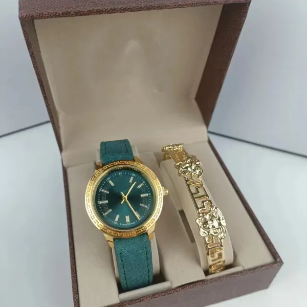 Versace Medusa Head Gold-Tone Watch and Bracelet Set Black Watches - 4