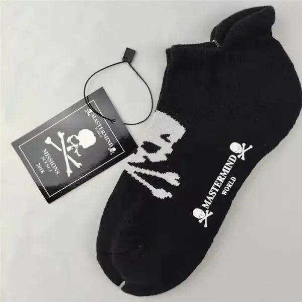 Design Mastermind World Skull Print Ankle Socks Black Socks - 1