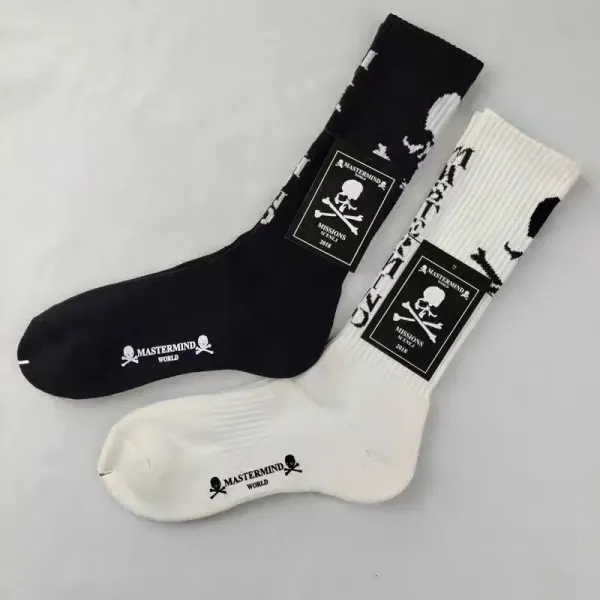 Design Mastermind World Skull Print Ankle Socks Black Socks - 4