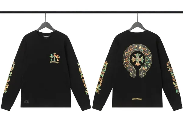 Chrome Hearts Gothic Cross Long Sleeve T-Shirt Black - 38