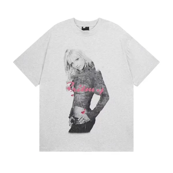 Design Britney Spears Graphic Oversized T-Shirt Gray - 6