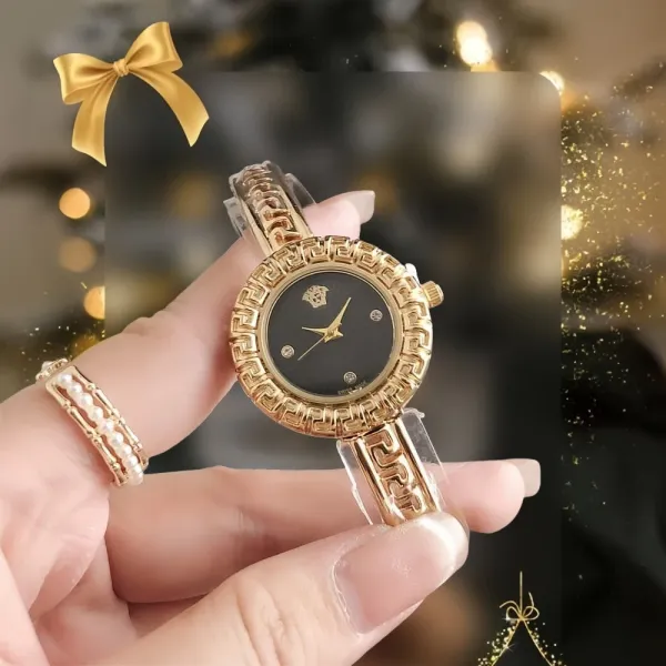 Versace La Greca Gold-Tone Quartz Watch Watches - 3