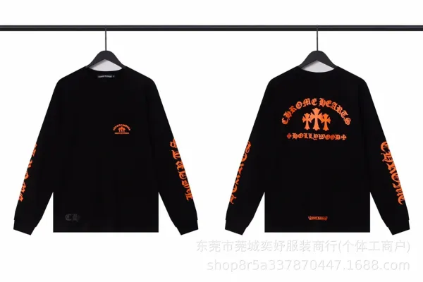 Chrome Hearts Gothic Cross Long Sleeve T-Shirt Black - 40