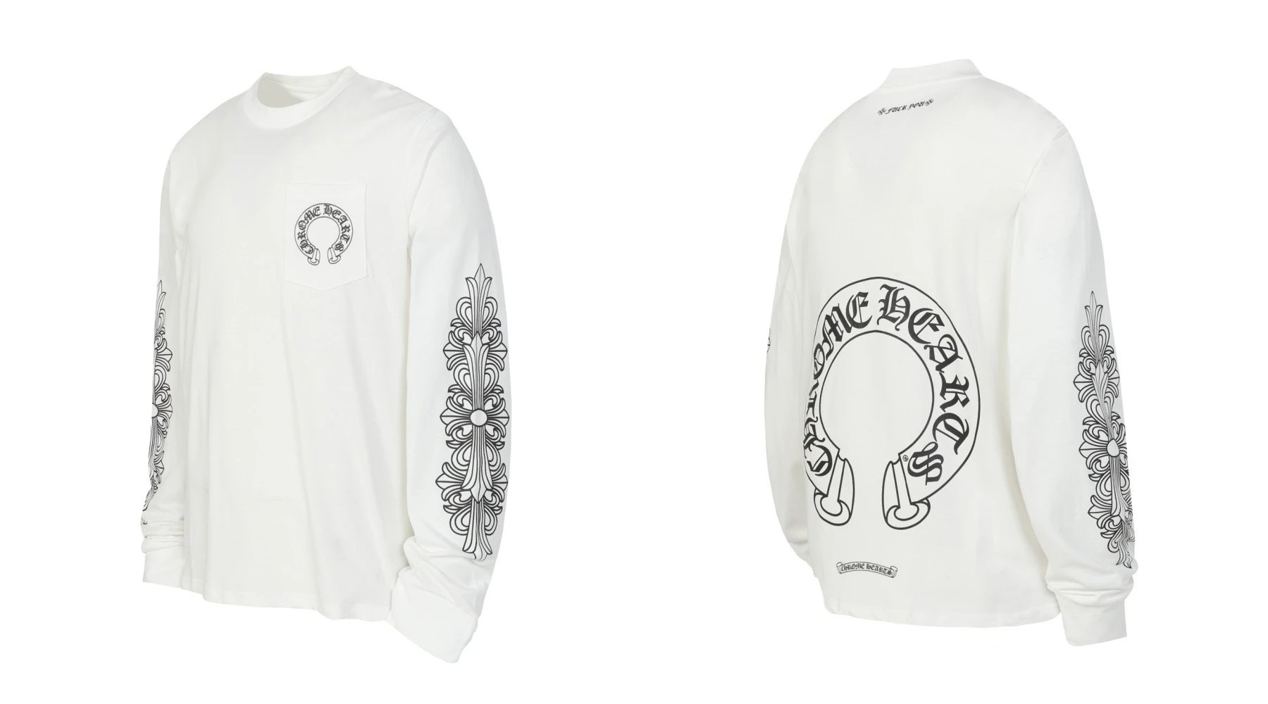 Chrome Hearts Multi-Logo Long Sleeve T-Shirt White - 23