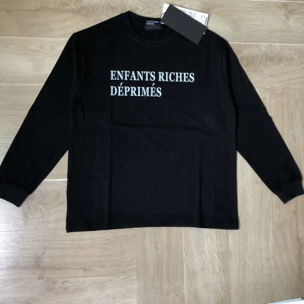 Design Long Sleeve Graphic Tee Black T-Shirts - 25