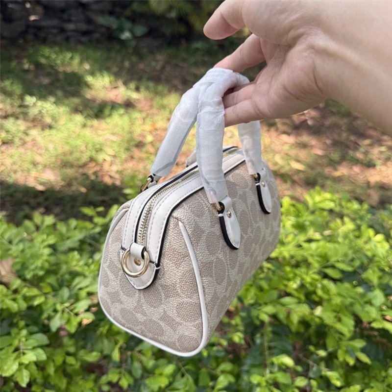 Coach Box Bag Mini Beige Signature Canvas Handbag - 35