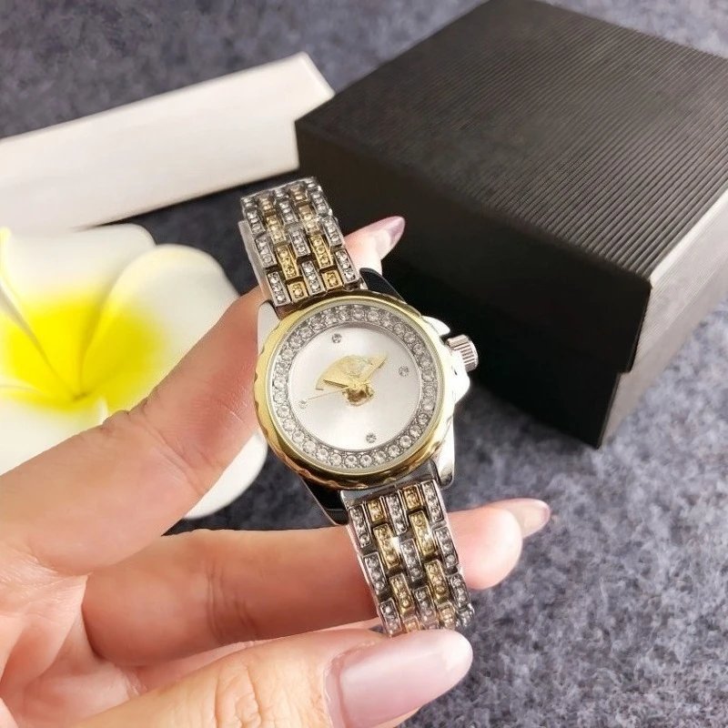 Design Luxury Crystal-Embellished Two-Tone Watch Gold Silver Watches - 4