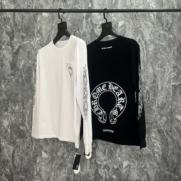 Chrome Hearts Long Sleeve T-Shirt Black and White - 1
