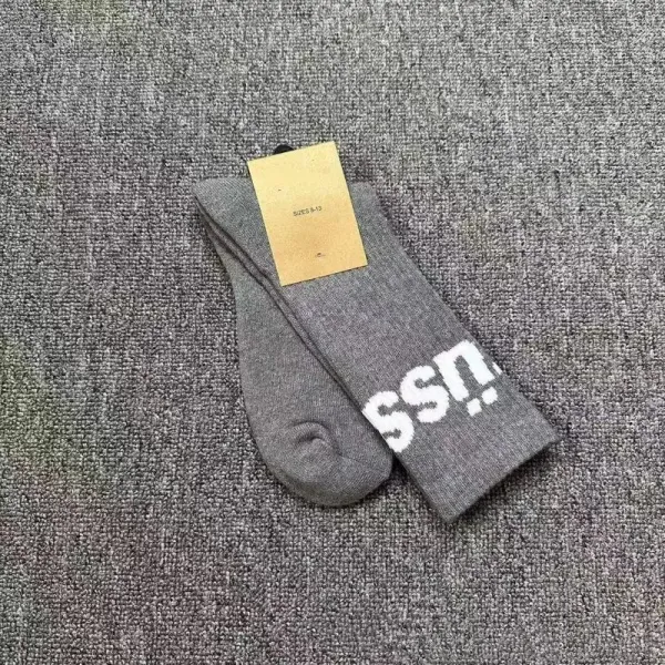 Design Sock with 'SSN' Graphic Gray Socks - 1