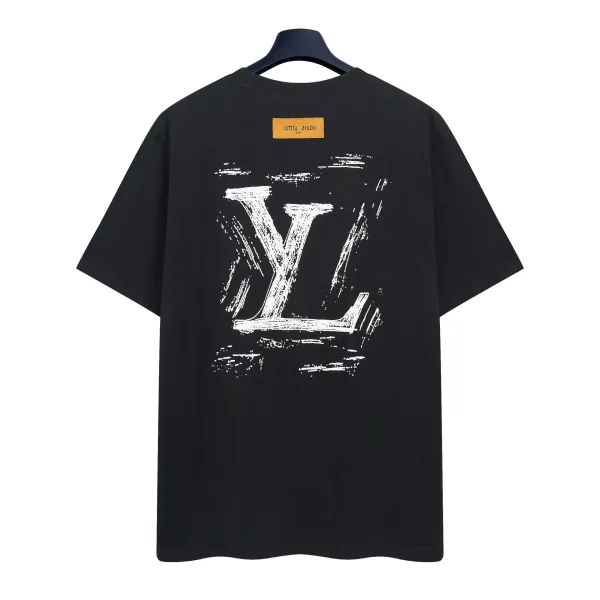 Louis Vuitton Distressed Logo T-Shirt Black - 5