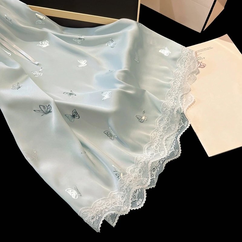 Design Butterfly Lace Chemise in Mint Green Sleepwear - 10