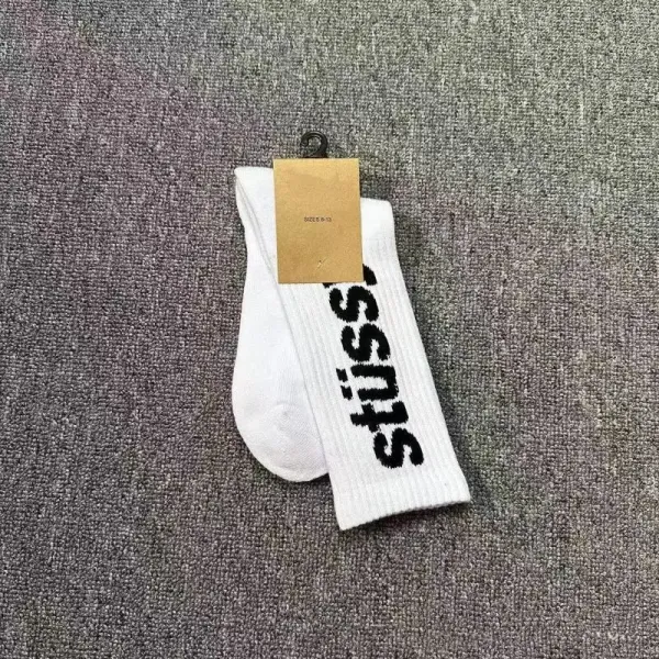 Stussy Logo Socks White - 1