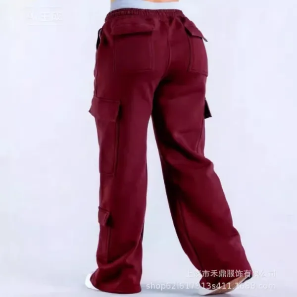 Design Cargo Pants Burgundy Pants - 1