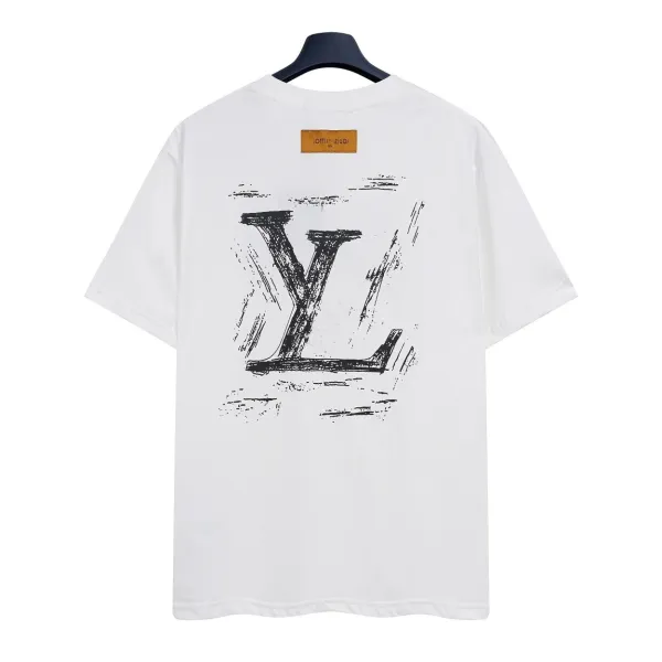 Louis Vuitton Distressed Logo T-Shirt Black - 7