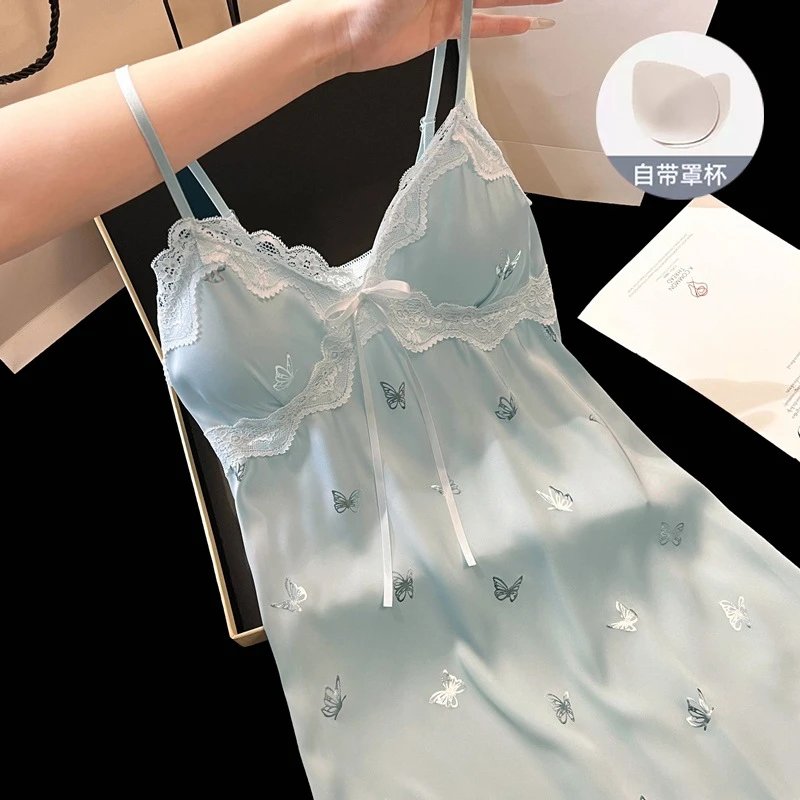 Design Butterfly Lace Chemise in Mint Green Sleepwear - 16