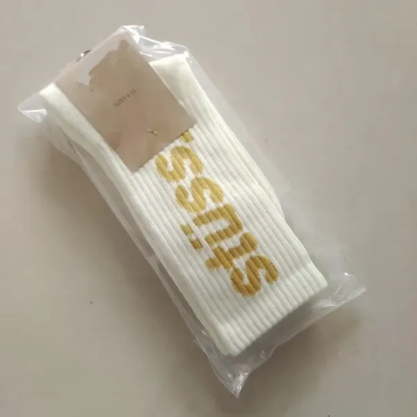 Stussy Logo Socks White with Gold Lettering Socks - 1