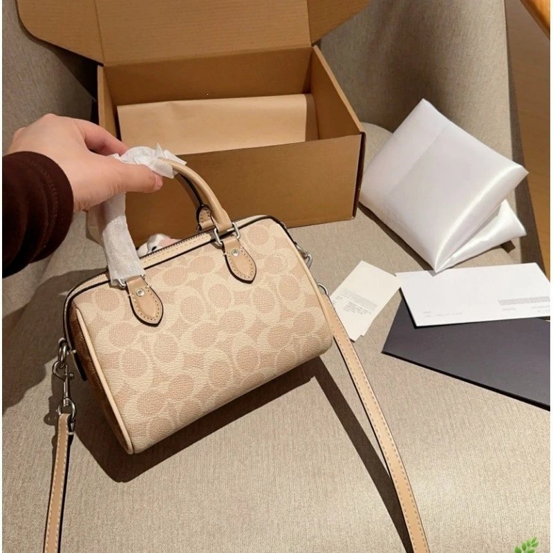 Coach Box Bag Mini Beige Signature Canvas Handbag - 15