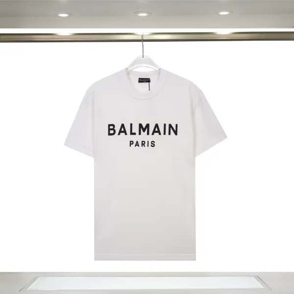 Balmain Paris Logo Print White T-Shirt - 1