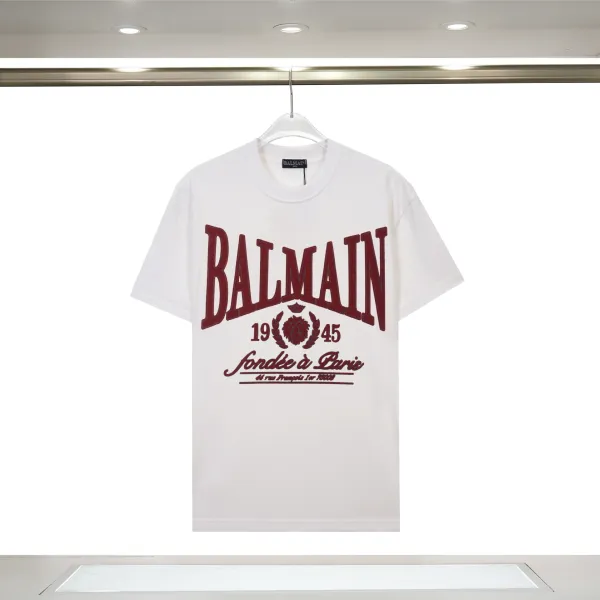 Balmain Collegiate Logo White T-Shirt - 1
