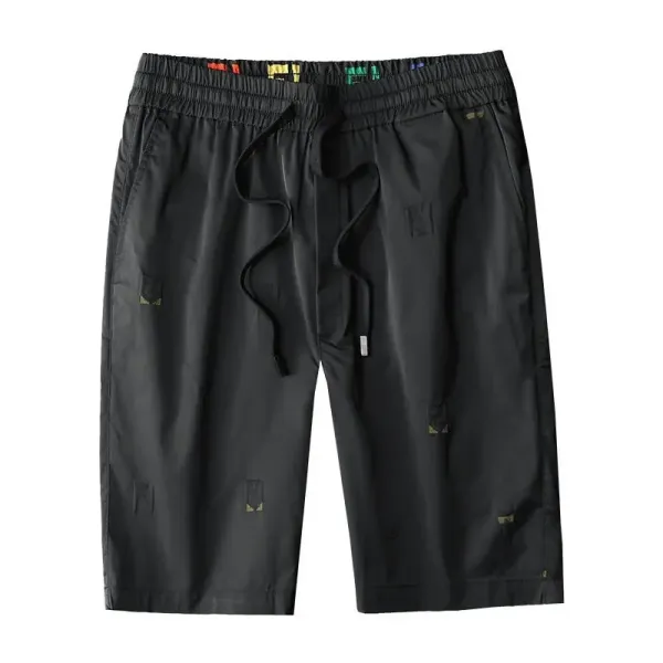 Fendi FF Logo Print Nylon Shorts Black - 17