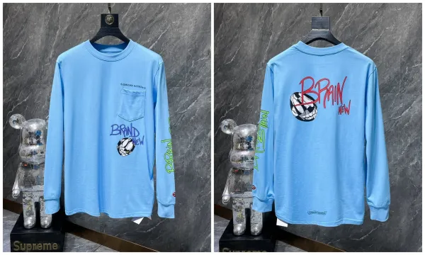 Chrome Hearts x Brain New Long Sleeve T-Shirt Light Blue - 1