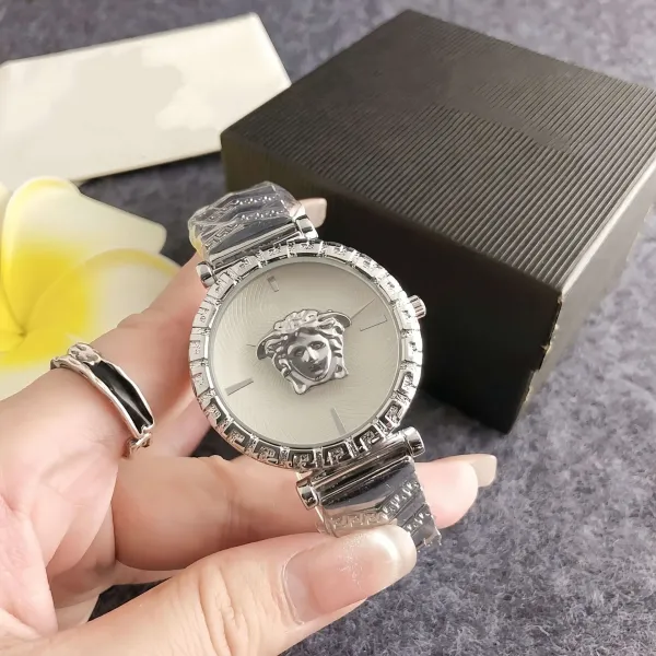 Versace Medusa Green Dial Gold-Tone Watch Watches - 10