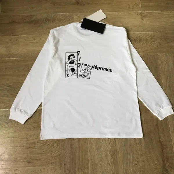 Design Long Sleeve Graphic Tee Black T-Shirts - 12