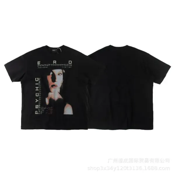 Design Psychic Print Black T-Shirt - 1