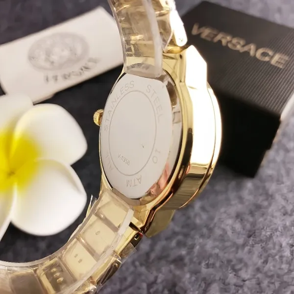 Versace Medusa Green Dial Gold-Tone Watch Watches - 10