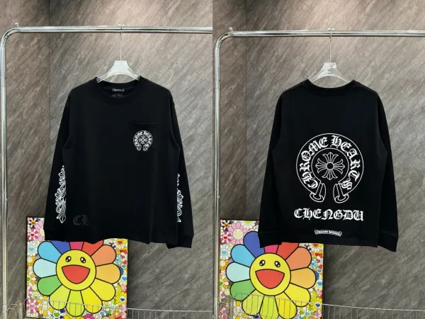 Chrome Hearts Gothic Cross Long Sleeve T-Shirt Black - 35