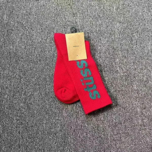 Stussy Logo Sock Red - 1