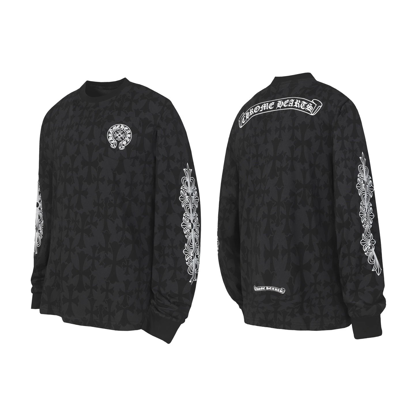 Chrome Hearts Multi-Logo Long Sleeve T-Shirt White - 42