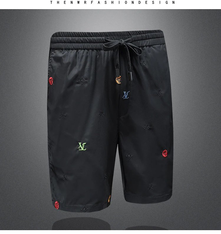 Louis Vuitton Multicolor Embroidered Monogram Shorts Black - 8
