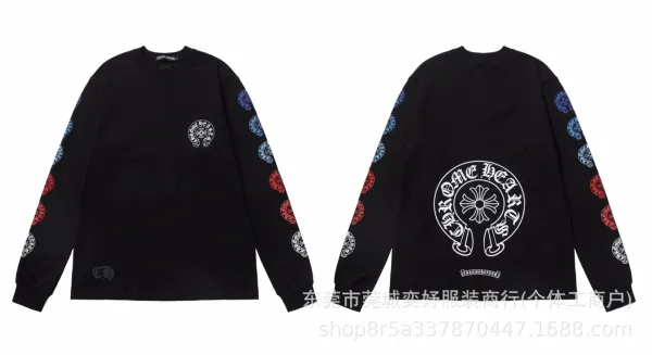 Chrome Hearts Gothic Cross Long Sleeve T-Shirt Black - 46