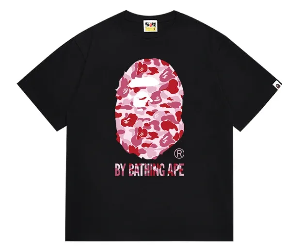 A Bathing Ape Red Camo Big Ape Head T-Shirt - 31