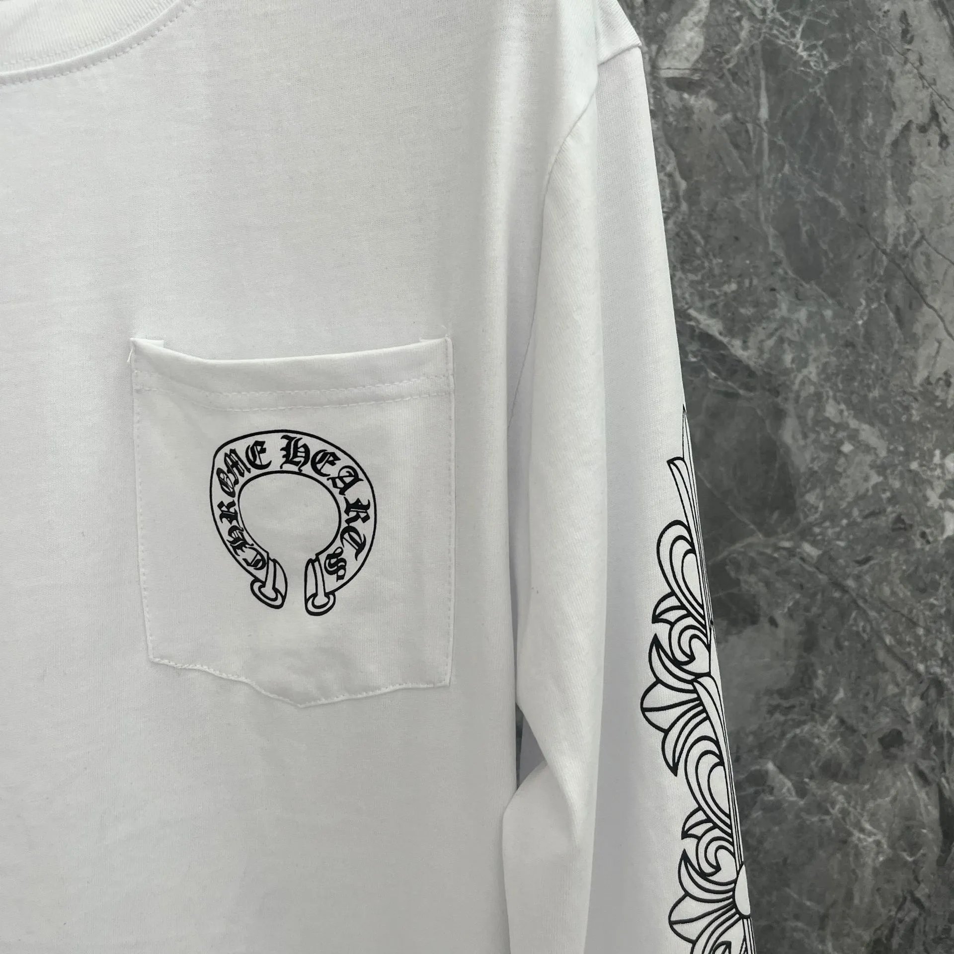 Chrome Hearts Hollywood Long Sleeve T-Shirt Black and White - 10