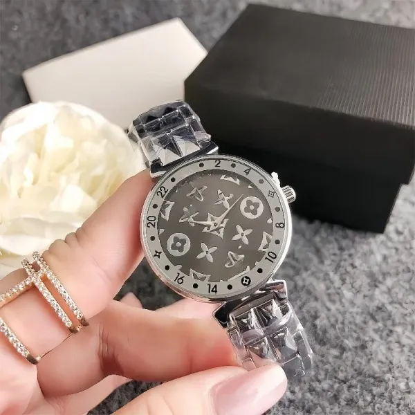 Louis Vuitton Monogram Dial Quartz Watch Silver Gray Watches - 3