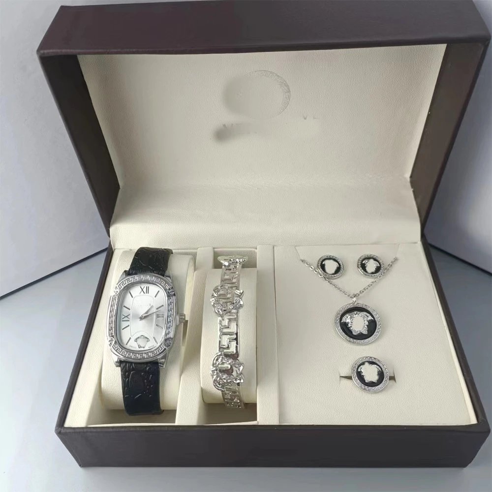 Versace Medusa Collection Black and Silver Jewelry Set with Watch - 5