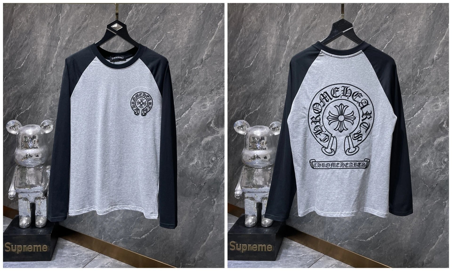Chrome Hearts Cross Embroidery Long Sleeve Tee Black T-Shirts - 22