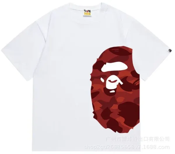 A Bathing Ape Camo Ape Head White T-Shirt - 1