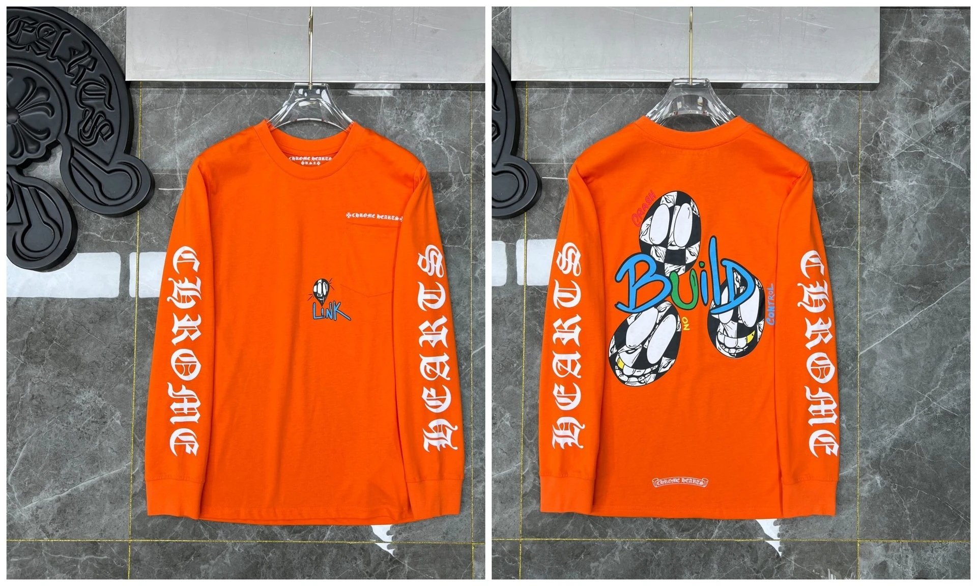 Chrome Hearts Cross Embroidery Long Sleeve Tee Black T-Shirts - 28