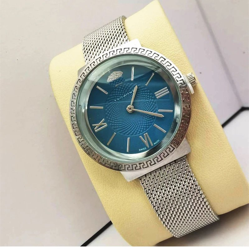 Versace Palazzo Empire Green Dial Stainless Steel Mesh Watch Watches - 3