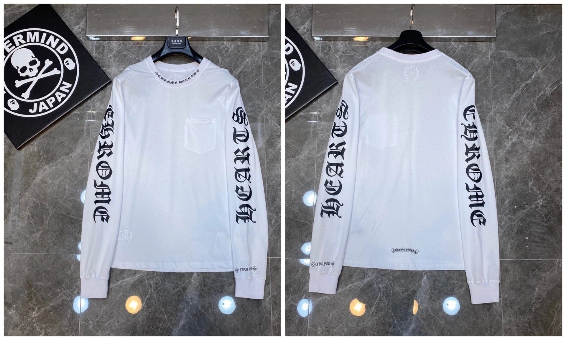 Chrome Hearts Cross Embroidery Long Sleeve Tee Black T-Shirts - 30