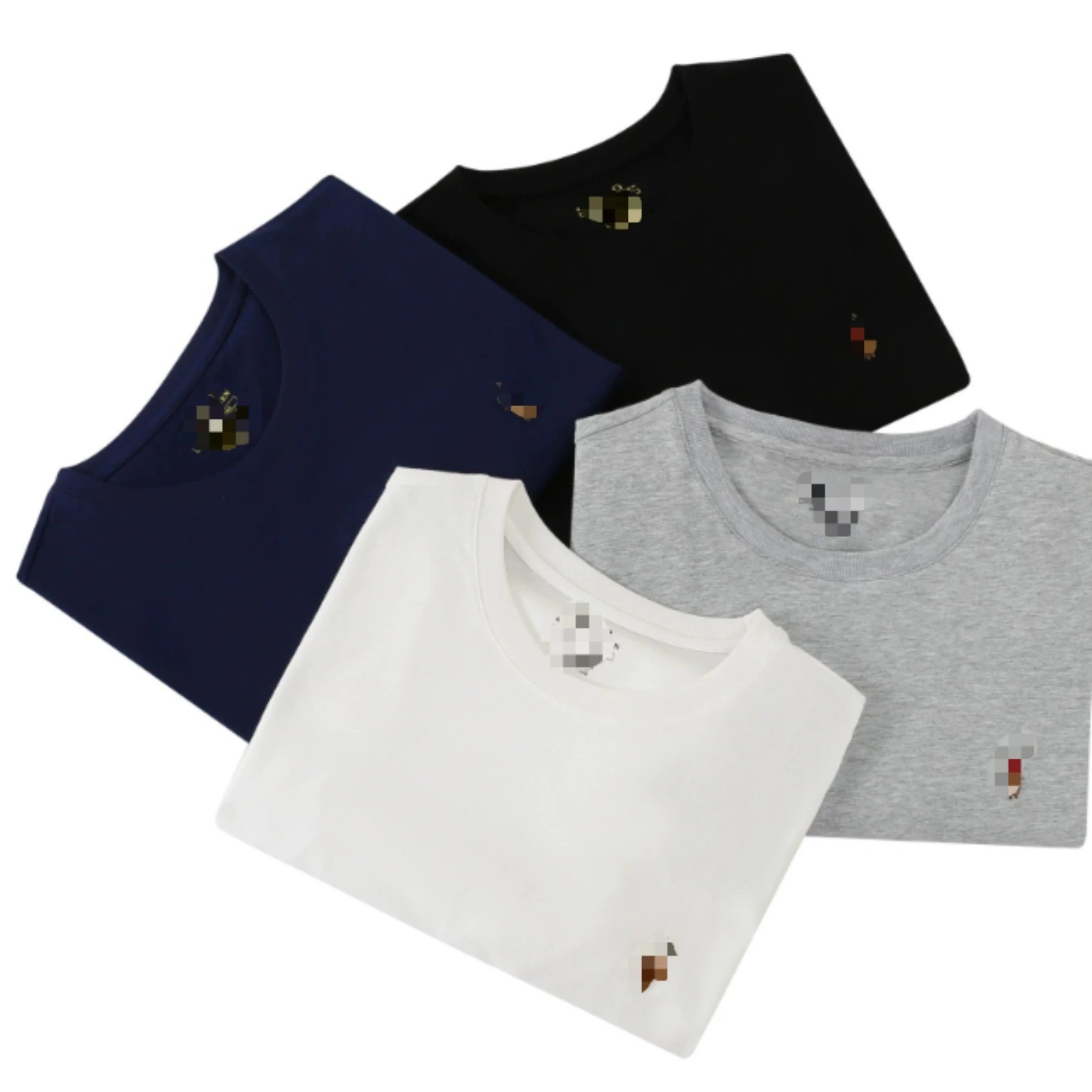 Design Minimalist Embroidered Pencil Tee White T-Shirt Tops.t Shirts - 3