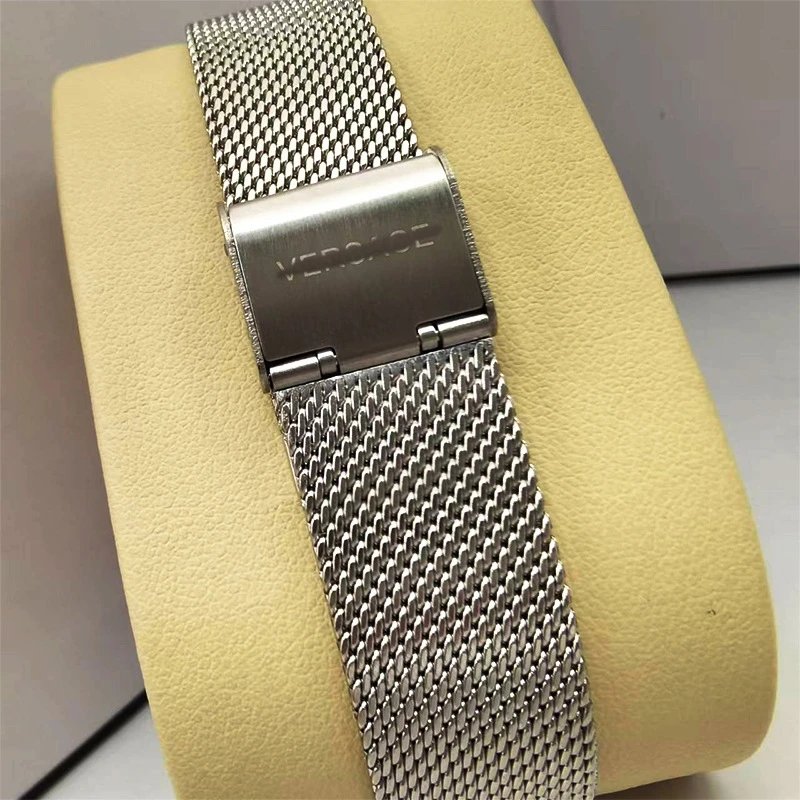 Versace Palazzo Empire Green Dial Stainless Steel Mesh Watch Watches - 5