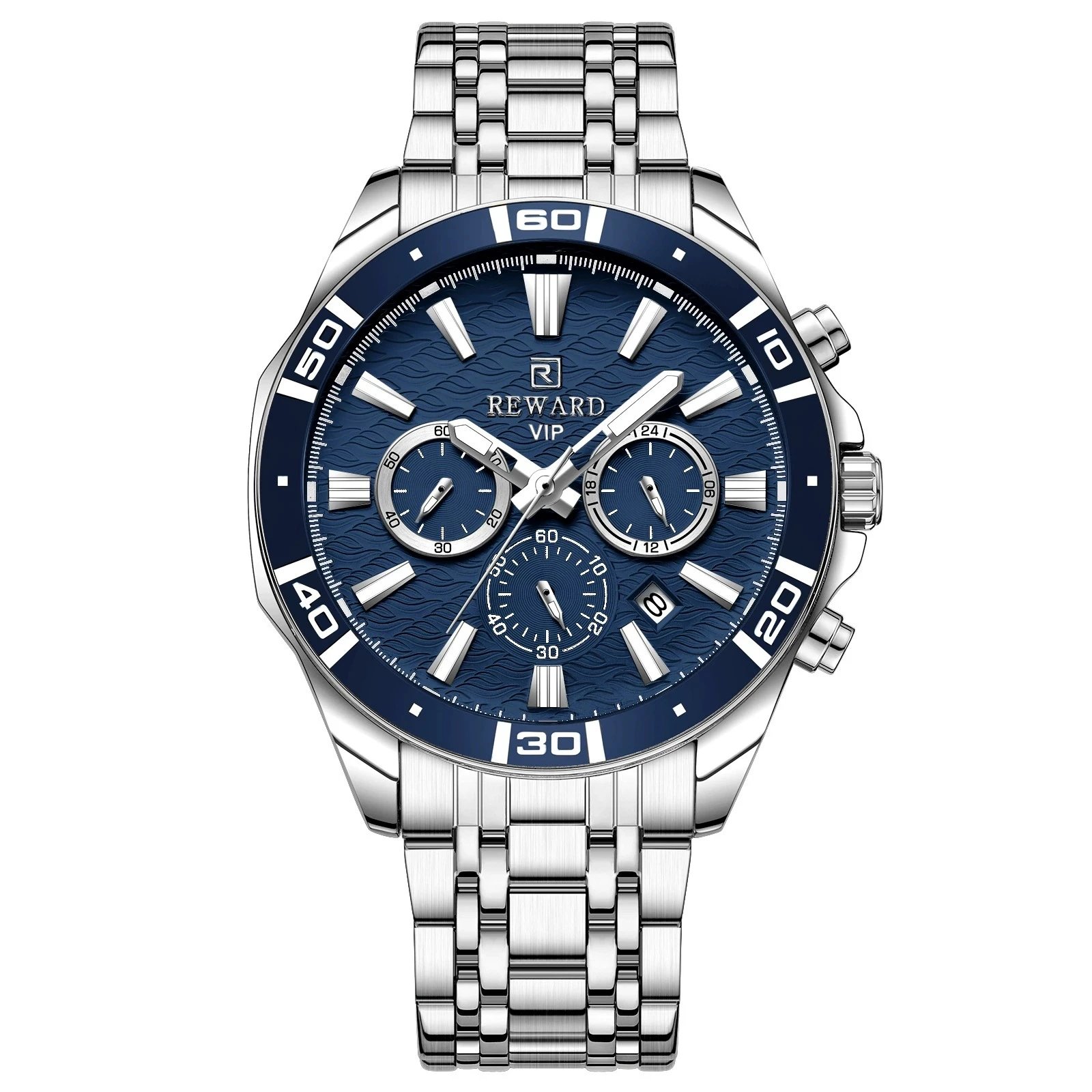 Reward VIP Chronograph Blue Dial Stainless Steel Watch Watches