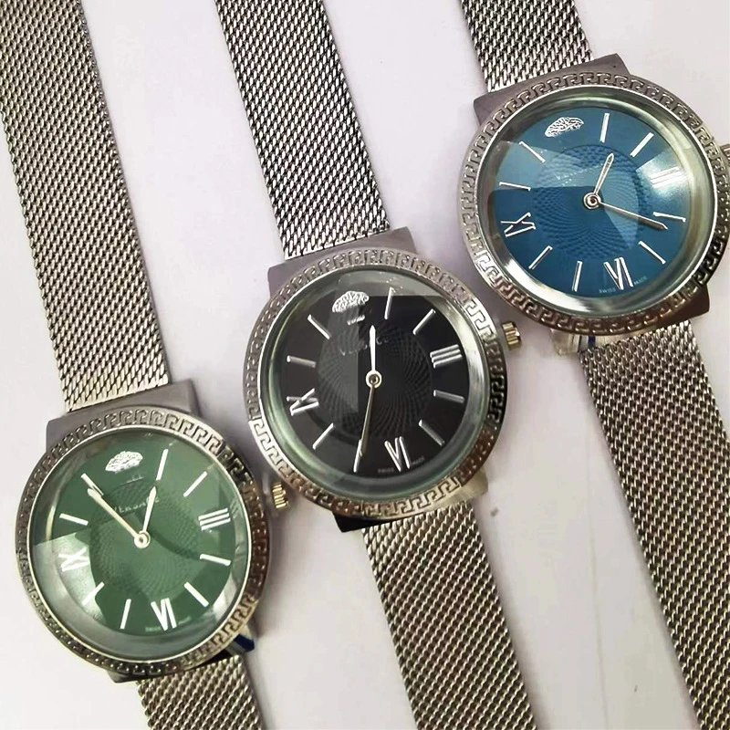 Versace Palazzo Empire Green Dial Stainless Steel Mesh Watch Watches - 6