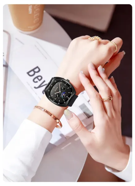 Design DOM Debo Dema Black Dial Brown Leather Watch Watches - 9