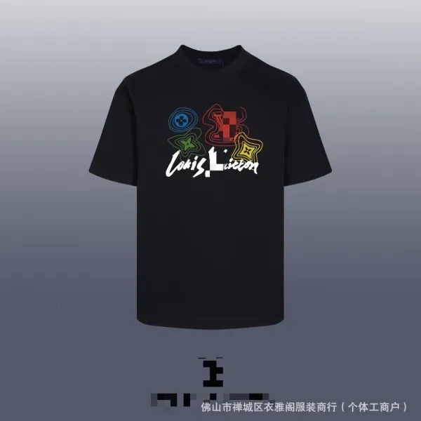 Louis Vuitton Multicolor Graphic Print Black T-Shirt - 1