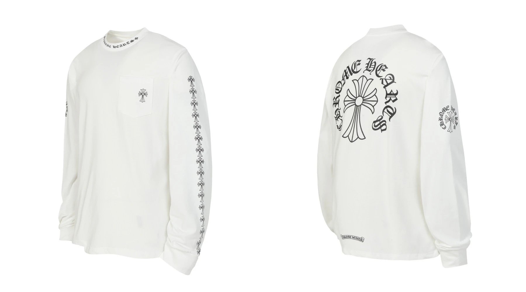 Chrome Hearts Multi-Logo Long Sleeve T-Shirt White - 25